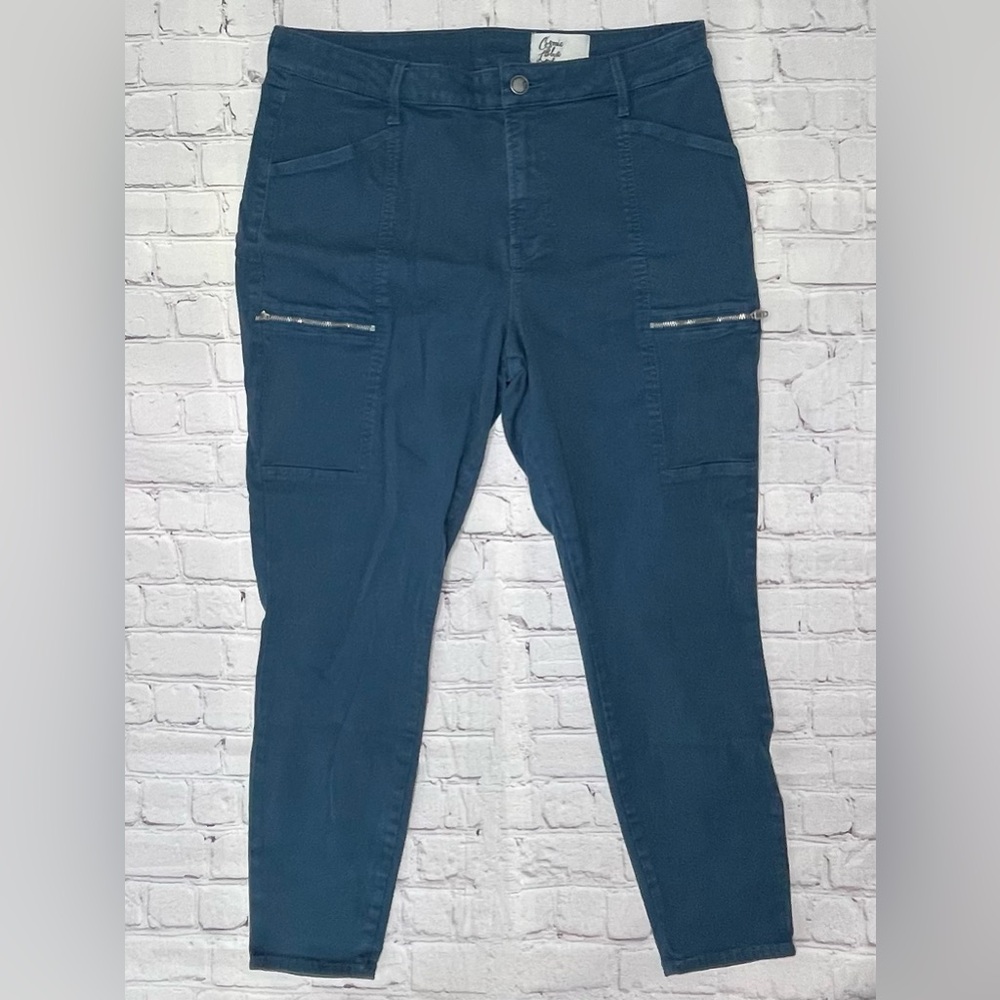 Cosmic Blue Love Hannah Skinny Ankle Cargo Pant - Size 33 - Teal/Night Sea